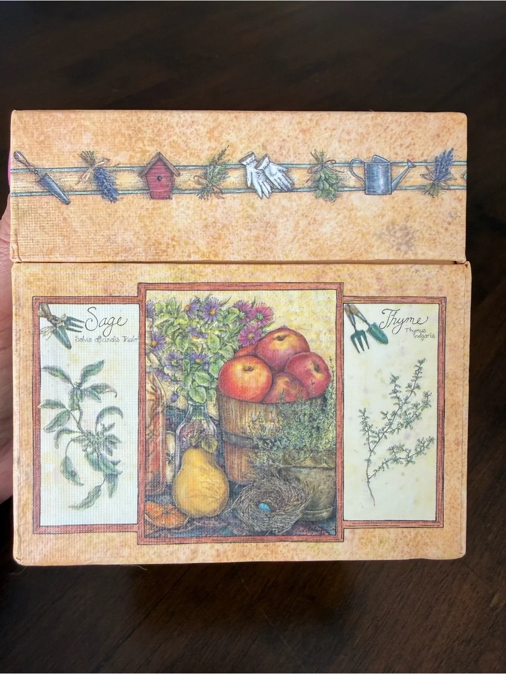 Vintage Lang Seasonal Herbs Decorative Storage Box Cottage Farmhouse Decor